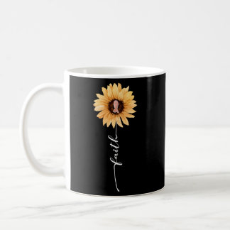 Faith Sunflower Peach Ribbon Uterine Cancer Awaren Coffee Mug