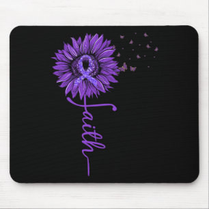 Faith Sunflower Purple Heimer’s Awareness Mouse Pad