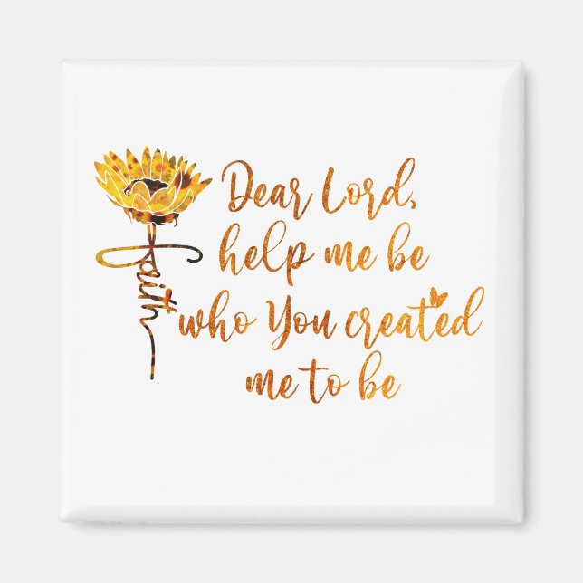 Faith Sunflower with Prayer Quote Magnet (Front)