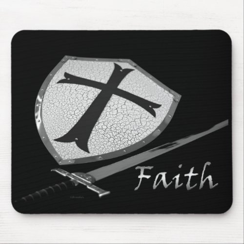 FAITH   sword and shield Mouse Pad