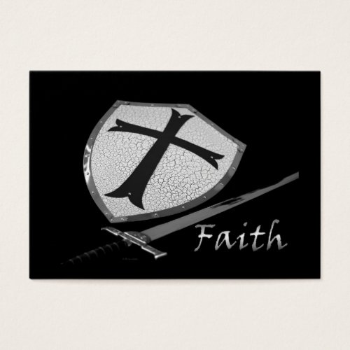 faith sword shield business cards