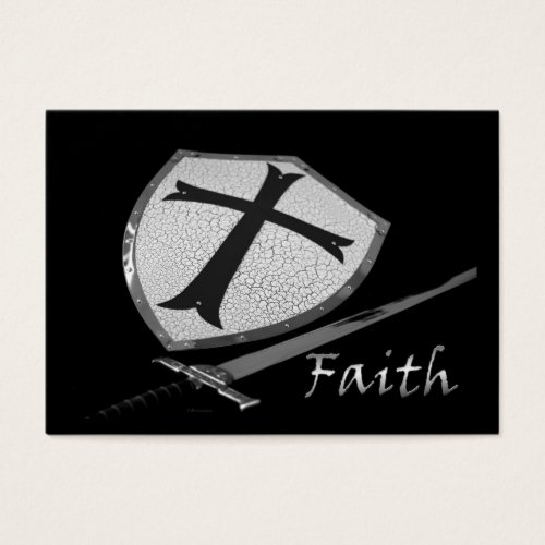 faith sword shield with Psalm 91 verses Business Card Templates