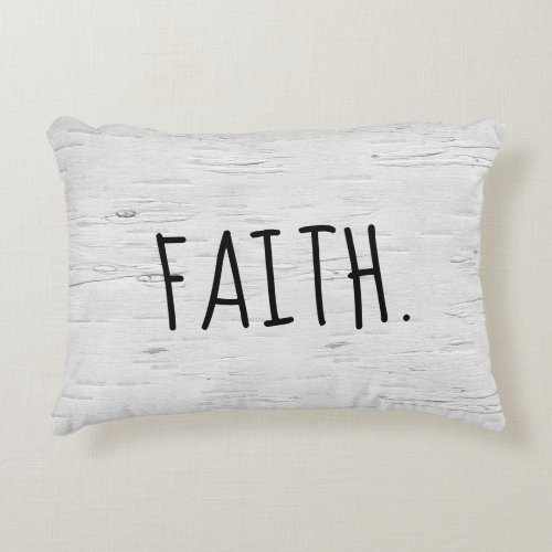 FAITH Text On Birch Tree  Accent Pillow