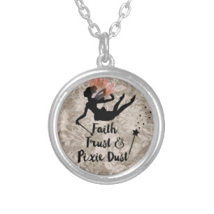 Faith Trust and Pixie Dust Silver Plated Necklace