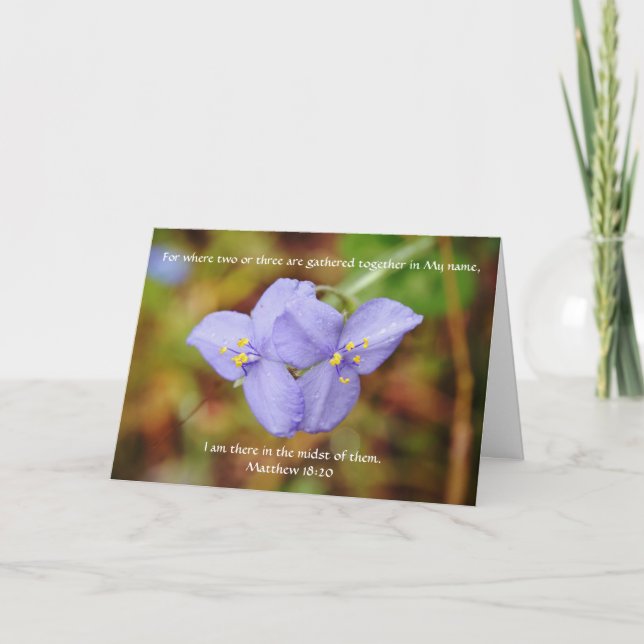 Faith Two Blue Wildflowers Prayer Note Card (Front)