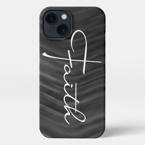 Faith Typography Christian Black and White Modern iPhone 13 Case