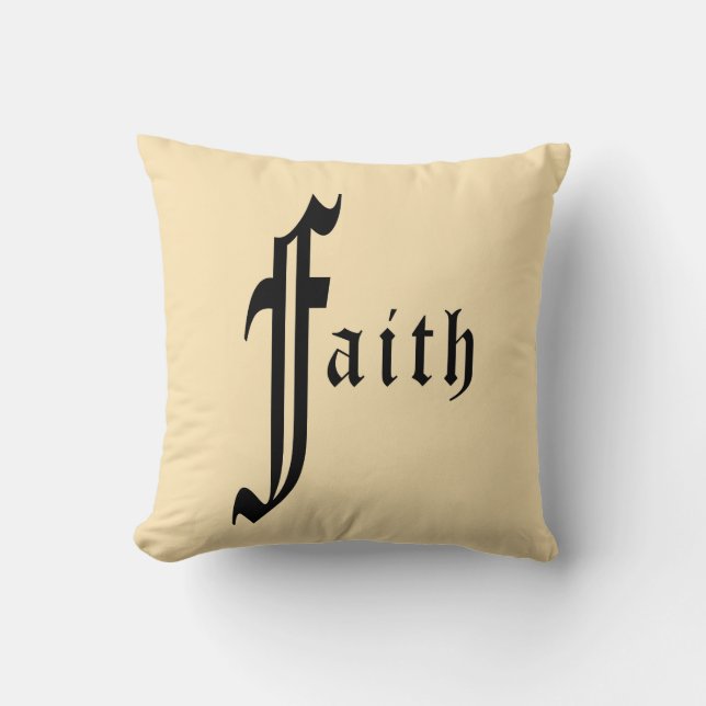 Faith Typography Design Throw Pillow (Front)
