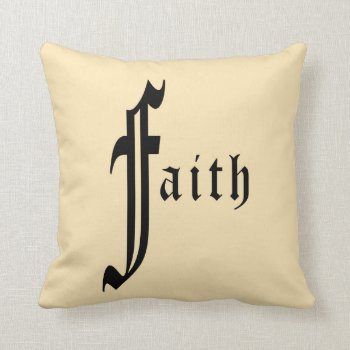 Faith Typography Design Throw Pillow by BamalamArt at Zazzle
