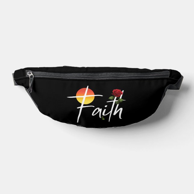 Faith Typography With Roses Fanny Pack (Lay Down)