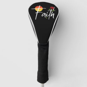 Faith Typography With Roses Golf Head Cover