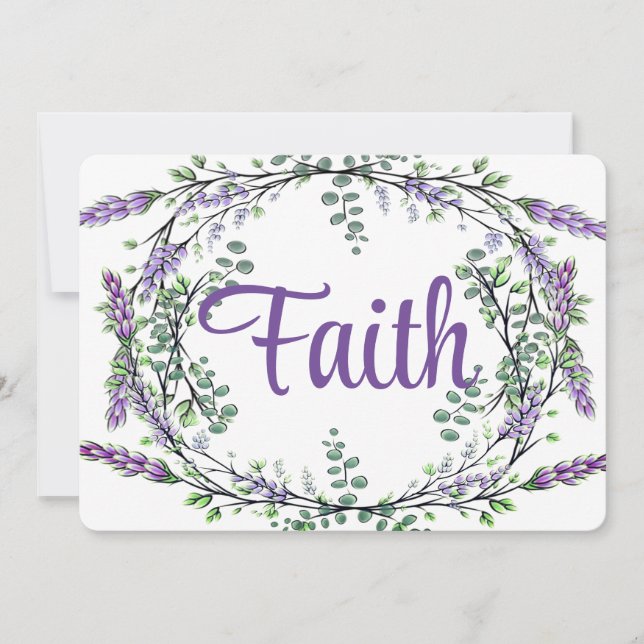 Faith watercolor Lavender Eucalyptus romantic  Invitation (Front)