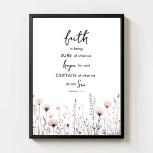 Faith Watercolor Wildflowers Bible Verse Print