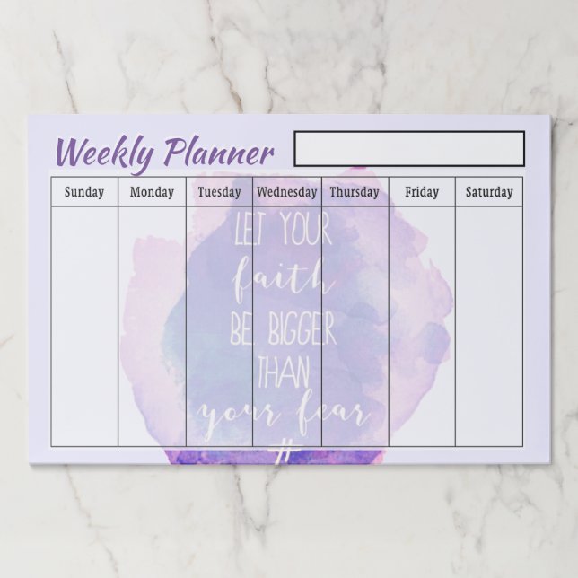 Faith weekly planner sheets paper pad (Front)