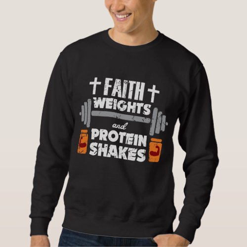 Faith Weights Christian Gym Humor Exercise Workout Sweatshirt