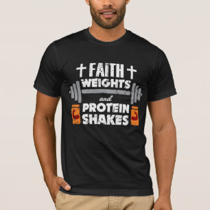 Faith Weights Christian Gym Humor Exercise Workout T-Shirt