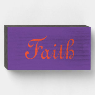 Faith White Washed Wooden Box Sign