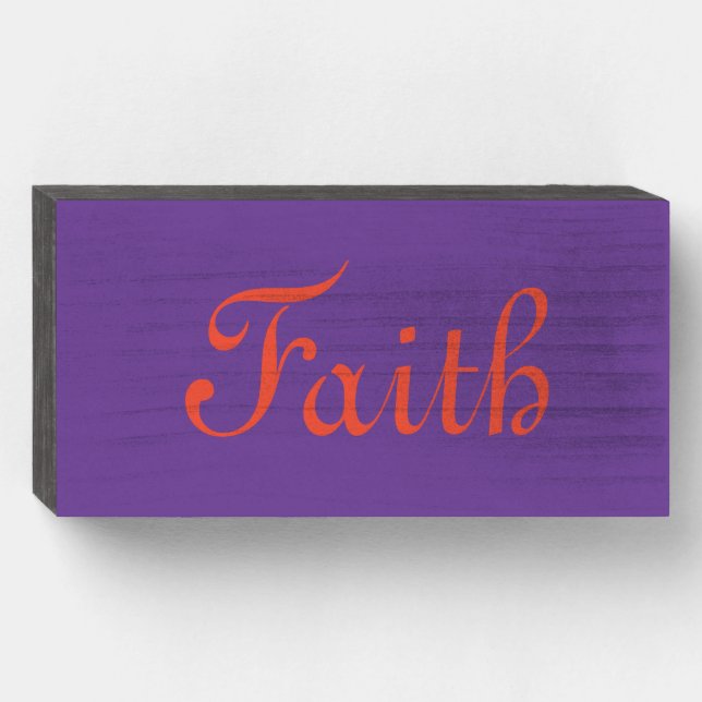 Faith White Washed Wooden Box Sign (Front Horizontal)