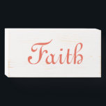 Faith White Washed Wooden Box Sign<br><div class="desc">Costomizable white washed wooden box with the word "Faith" in peach.</div>