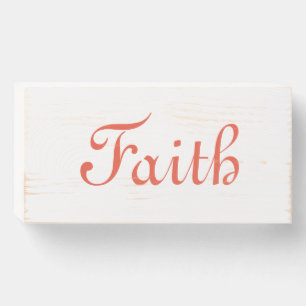 Faith White Washed Wooden Box Sign