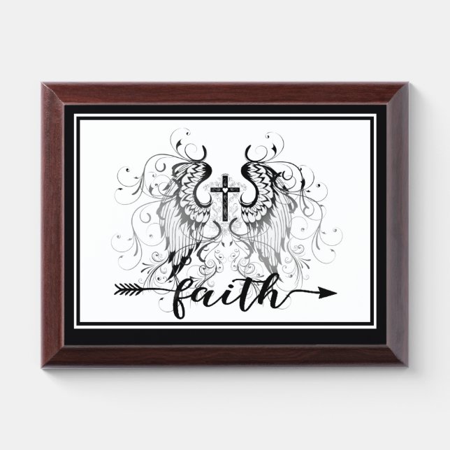 Faith Winged cross Plaque (Horizontal)