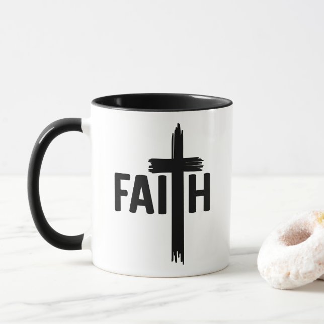 Faith with Cross Mug (With Donut)