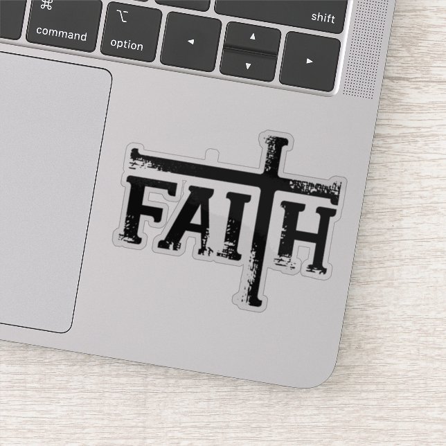 Faith with Cross! Sticker (Detail)