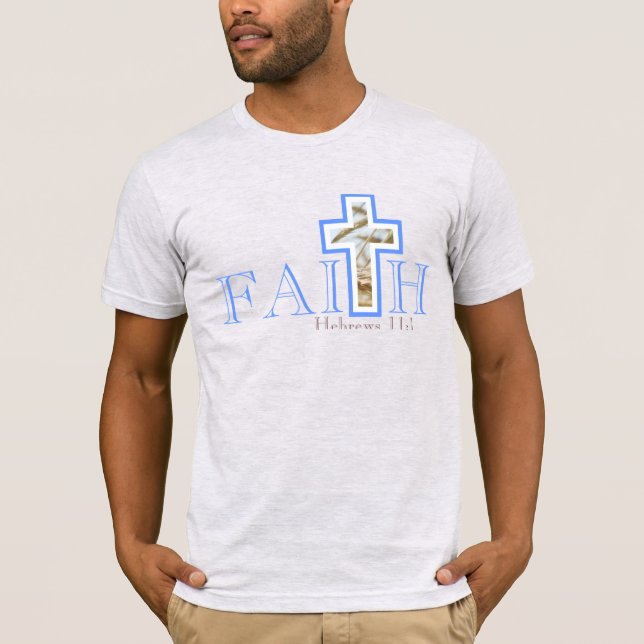 Faith With Wheat Cross Men's Tee (Front)