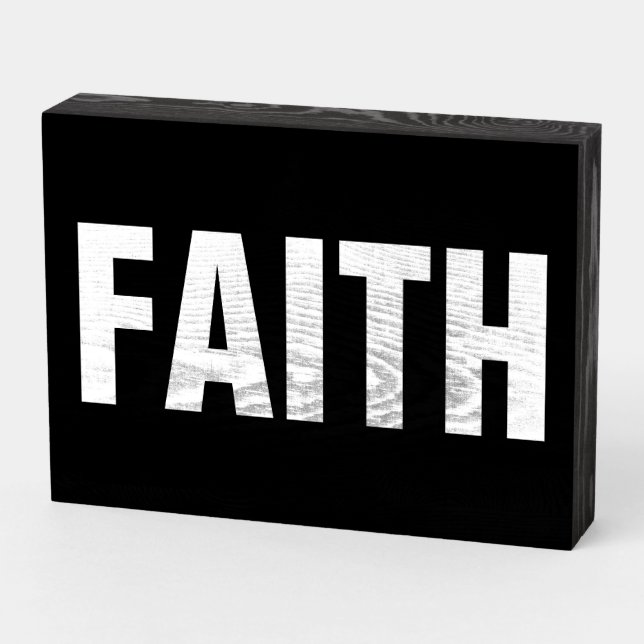 FAITH Wood Box Sign (Angled Horizontal)