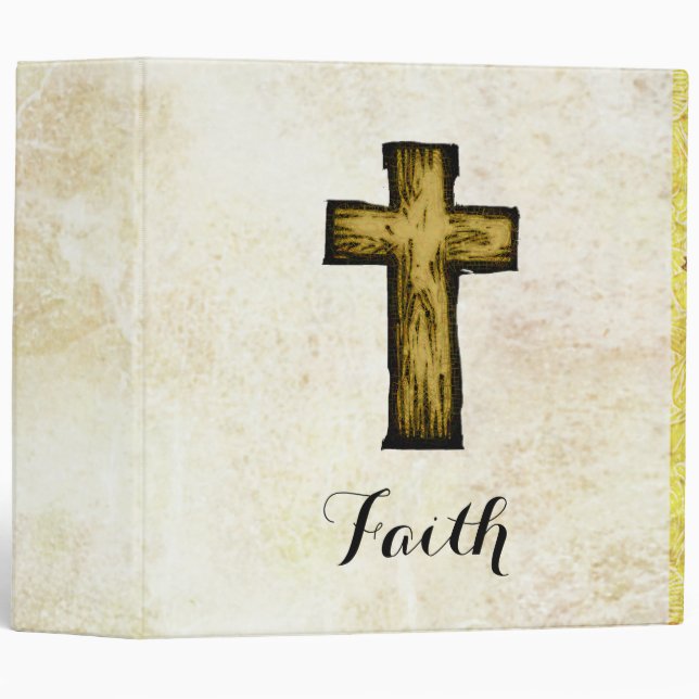 Faith Wooden Cross Symbol of Hope and Inspiration Binder (Front/Spine)