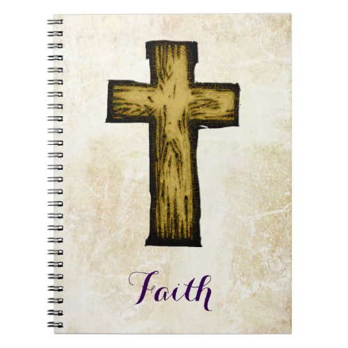 Faith Wooden Cross Symbol of Hope and Inspiration Notebook
