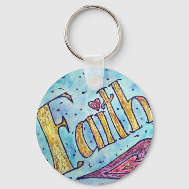 Faith Word Art Painting Key Chain (Front)