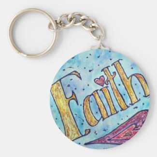Faith Word Art Painting Key Chain