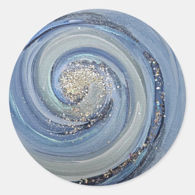 Faith Worship Art Blue Swirl Sticker (Front)