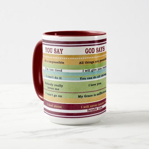 Faith YOU SAY GOD SAYS Inspirational Bible Verses Mug