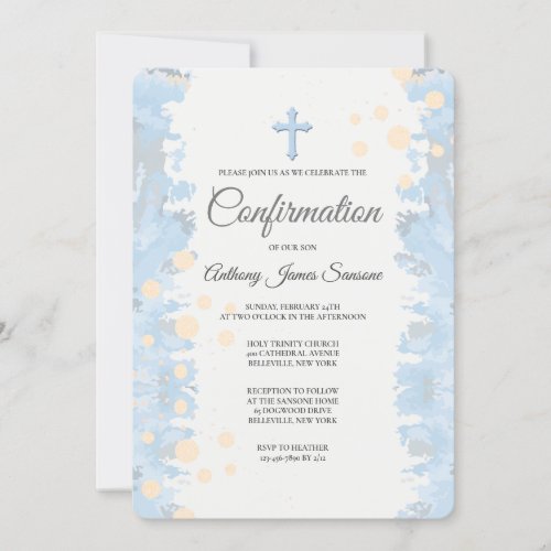 Faithful Blue Religious Invitation