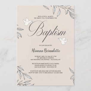 Faithful Botanical Religious Invitation