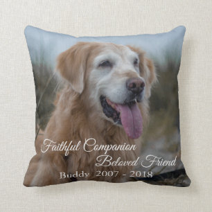 Faithful Companion Beloved Pet Photo Memorial Throw Pillow