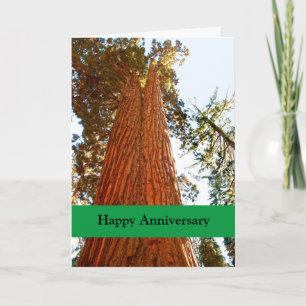 Faithful Couple Sequoia Trees, Happy Anniversary Card