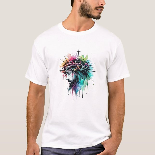 Faithful Cross: Inspirational Jesus T-Shirt" T-Shirt (Front)
