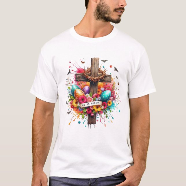 Faithful Cross: Inspirational Jesus T-Shirt" T-Shirt (Front)