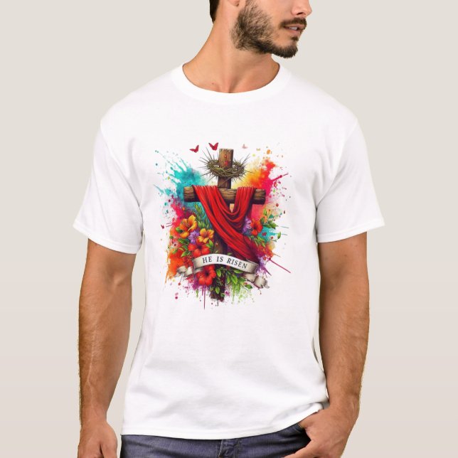 Faithful Cross: Inspirational Jesus T-Shirt" T-Shirt (Front)