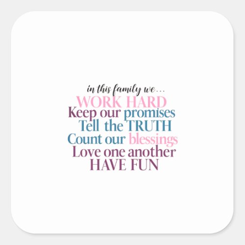 Faithful Family Living with Purpose Daily Square Sticker
