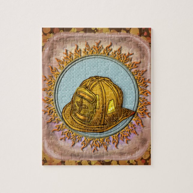 Faithful Firefighter Helmet Jigsaw Puzzle (Vertical)