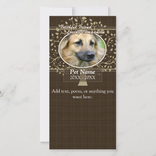 Faithful Friend Custom Pet Sympathy Announcement