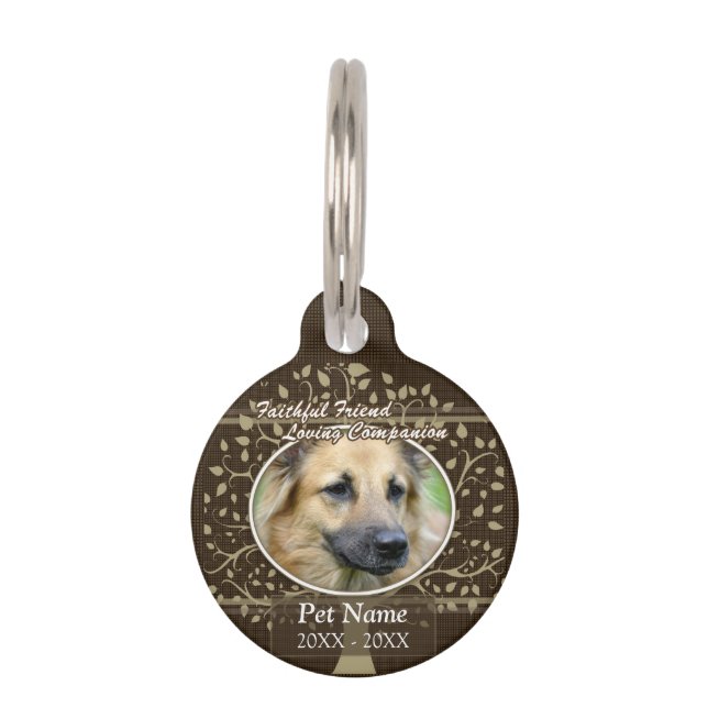 Faithful Friend Custom Pet Sympathy Name Tag (Front)