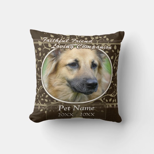 Faithful Friend Custom Pet Sympathy Throw Pillow (Front)