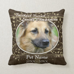 Faithful Friend Custom Pet Sympathy Throw Pillow