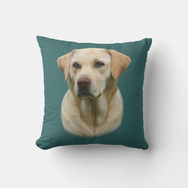 Faithful Friend Yellow Lab Pillow (Front)