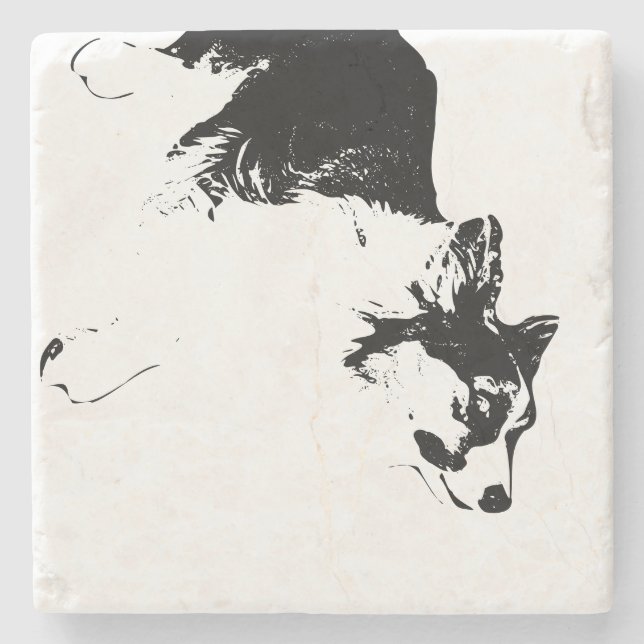 Faithful Gaze in Fall Shadows Stone Coaster (Front)