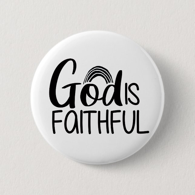 Faithful Gospel Graphics Faith Art Christian Fa Button (Front)